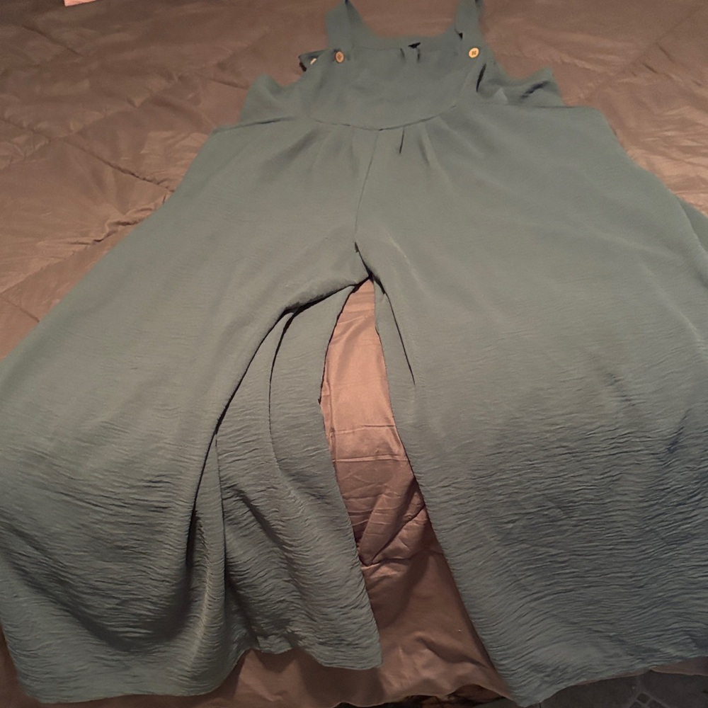 Chic Teal Wide-Leg Jumpsuit
